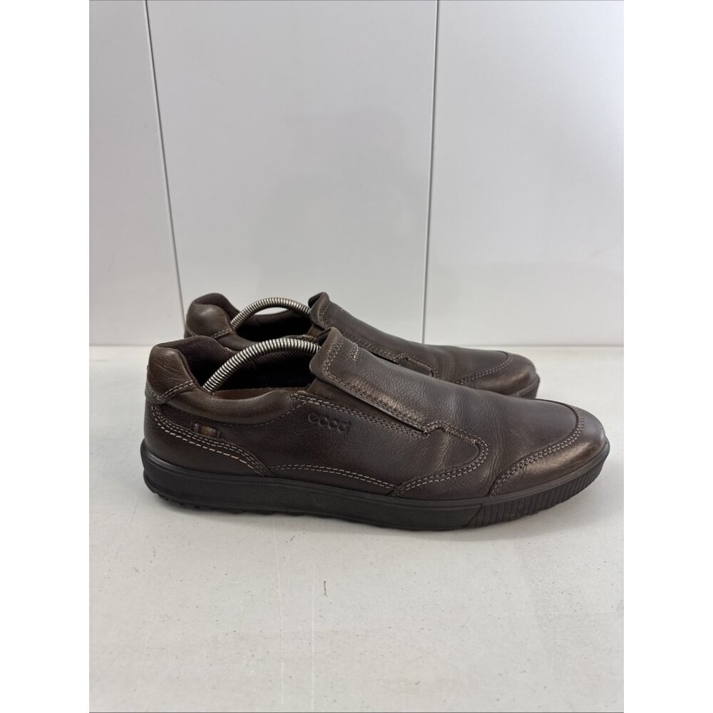 ECCO Brown Leather Slide On Casual Shoes Size EUR 47 US 13 - Picture 1 of 8